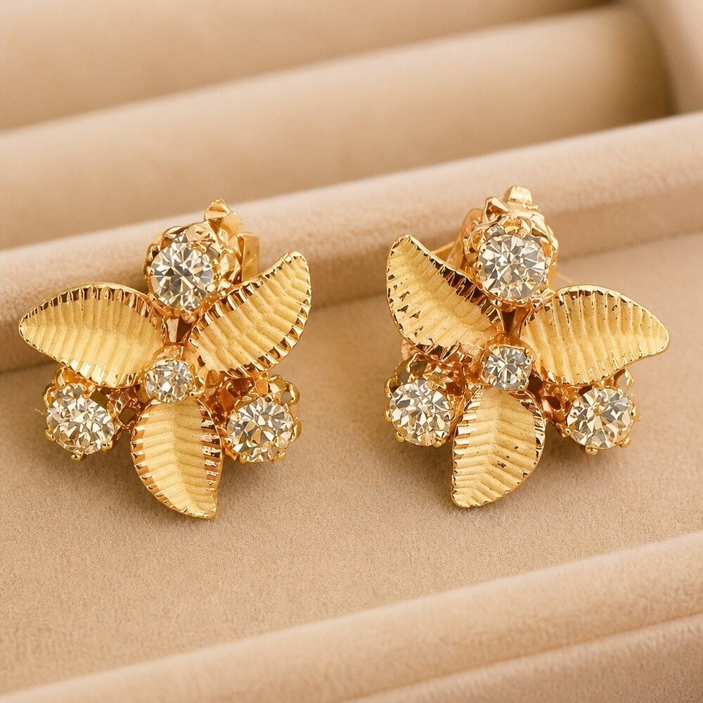 The Vienna Woods Collection: Vintage Signed Austria Gilded Leaf Clip-Ons